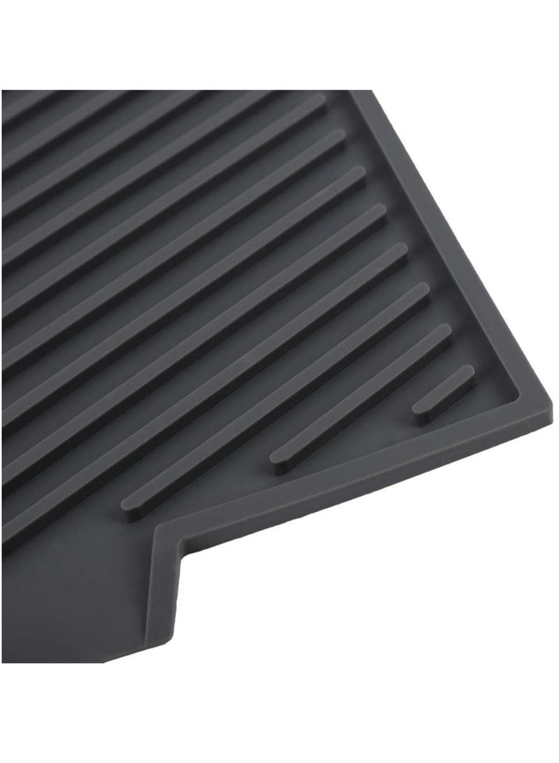 Meetion Silicone Dish Drying Mat, Extra Large Dish Drying Folding Draining Mat, Premium Heat Resistant Silicone Pad, Sturdy Compact Easy to Clean Tray Foldable Dish Drain Mat Sink Mat (Black) - Image 5