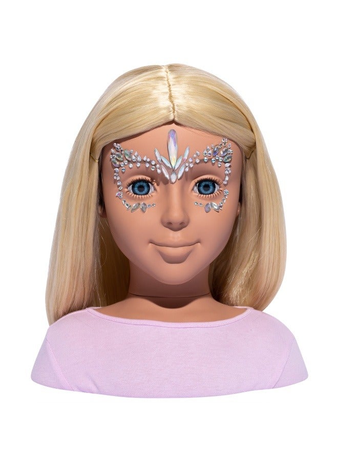I'm a Girly I'm A Stylist Fashion Doll Ella – 13" Styling Head with Interchangeable Blonde Wig, Magnetic Lashes, Hair Clips, Makeup Accessories & Face Gems, Creative Play for Girls 8+, Eco-Friendly Packaging - Image 3