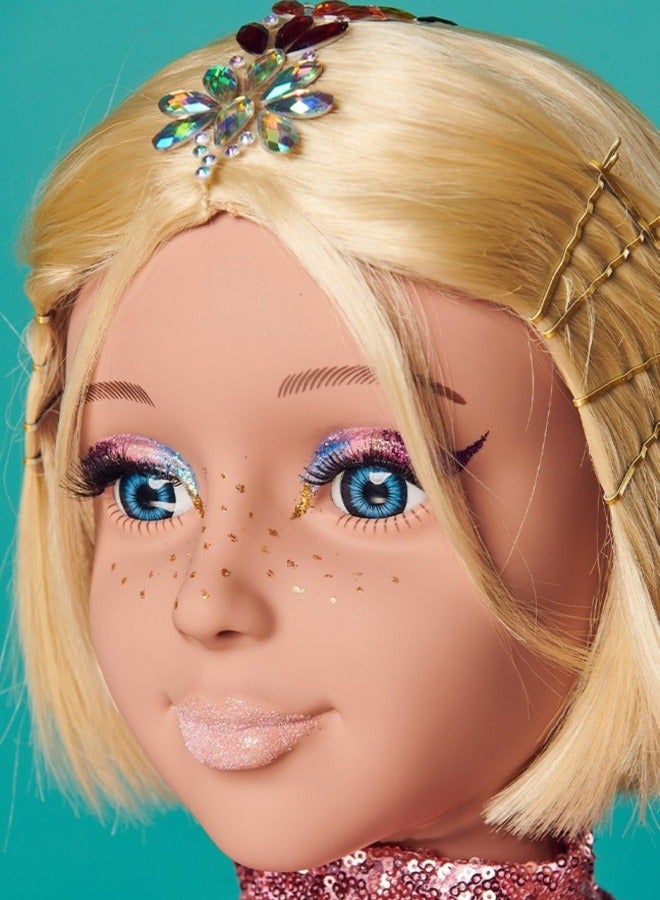 I'm a Girly I'm A Stylist Fashion Doll Ella – 13" Styling Head with Interchangeable Blonde Wig, Magnetic Lashes, Hair Clips, Makeup Accessories & Face Gems, Creative Play for Girls 8+, Eco-Friendly Packaging - Image 4