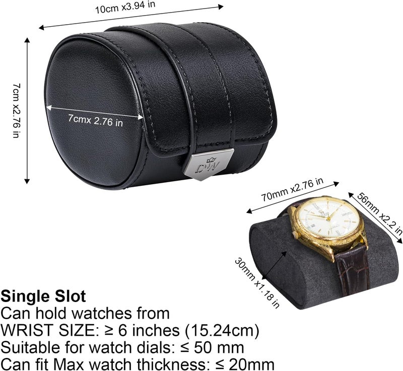 DUKWIN Vegan Leather Watch Roll Traval Case Box with 1 Slots with Removable Pillows and Microfibre Fleece Interior, Portable Watch Display Organizer for Watches/Bracelets for Men & Women - Image 5