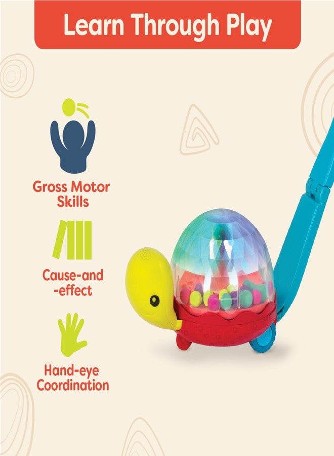 B. toys - Ball Popper & Walker - Push Toy for Baby, Toddler - Light - Up Turtle Toy for Crawling Or Walking - Removable Handle - 1 Year + - Walk ‘n’ POP! - Image 5
