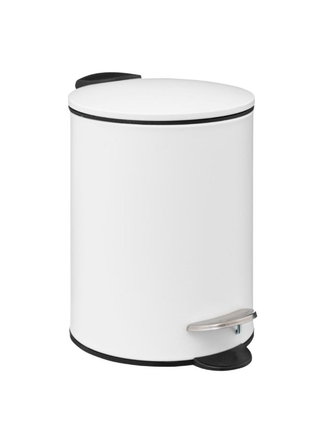 Five Simply Smart Colorama Soft Close Bathroom Waste Pedal Bin White and Black 3 L 174528I - Image 1