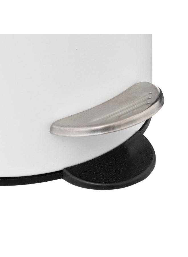 Five Simply Smart Colorama Soft Close Bathroom Waste Pedal Bin White and Black 3 L 174528I - Image 3