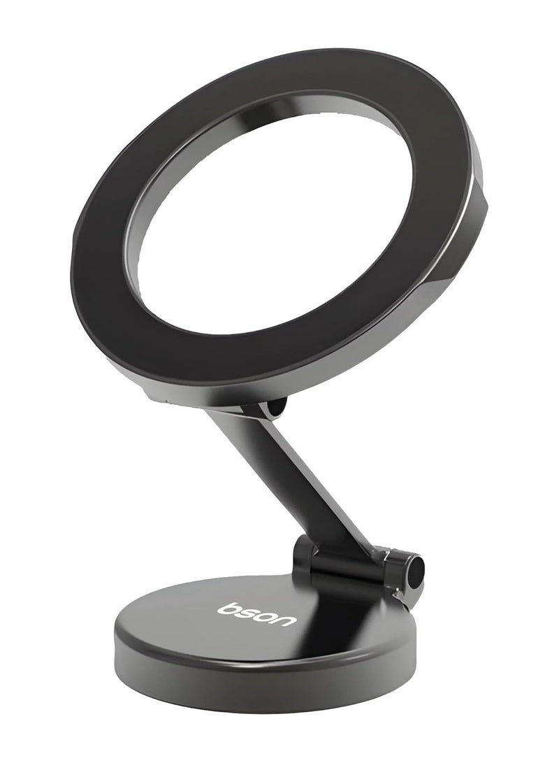 BSON حامل هاتف قابل للطي مع قبضة مغناطيسية قوية، دوران 360°، قاعدة شفط وتشغيل بيد واحدة للسيارات والمكاتب والاستخدام المنزلي - توافق عالمي - Image 1