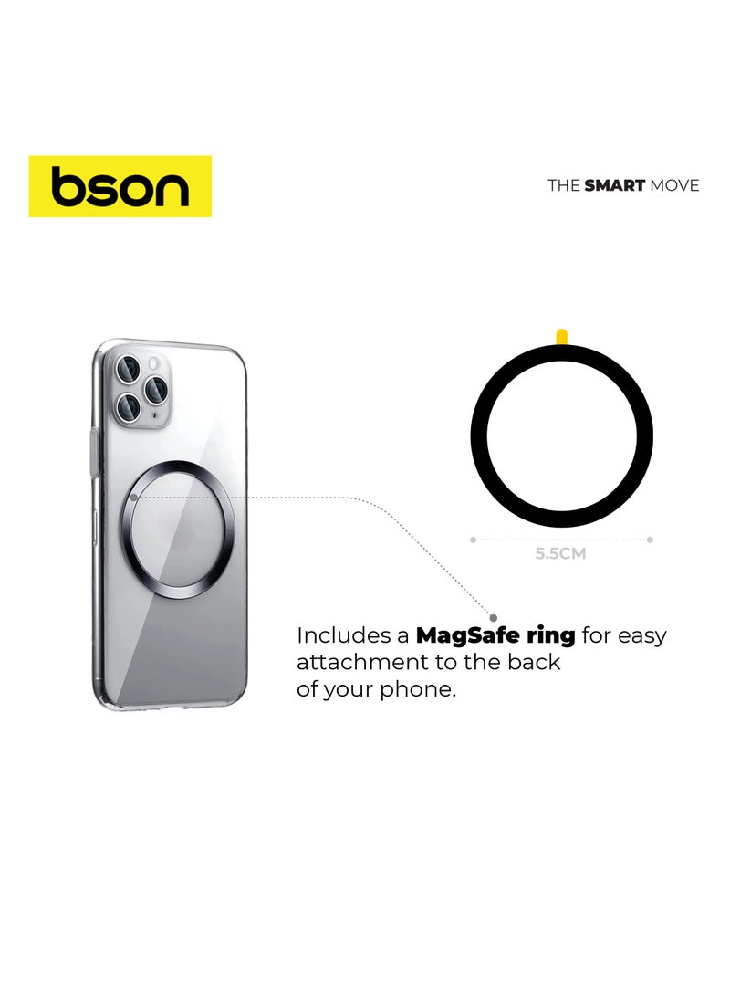 BSON حامل هاتف قابل للطي مع قبضة مغناطيسية قوية، دوران 360°، قاعدة شفط وتشغيل بيد واحدة للسيارات والمكاتب والاستخدام المنزلي - توافق عالمي - Image 3