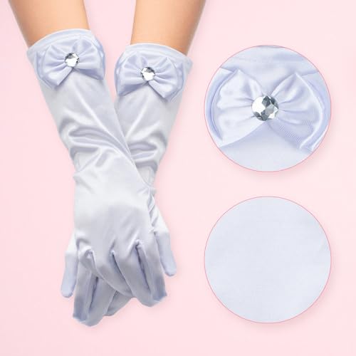 GHGMAO 5Pcs Princess Peach Accessories for Kids Girls, Princess Peach Costume Dress Up Set for Women Girls Halloween Cosplay (1 Crown Headband+1 Brooch+1 Earrings+1 Fairy Wand+2 Gloves) - Image 4