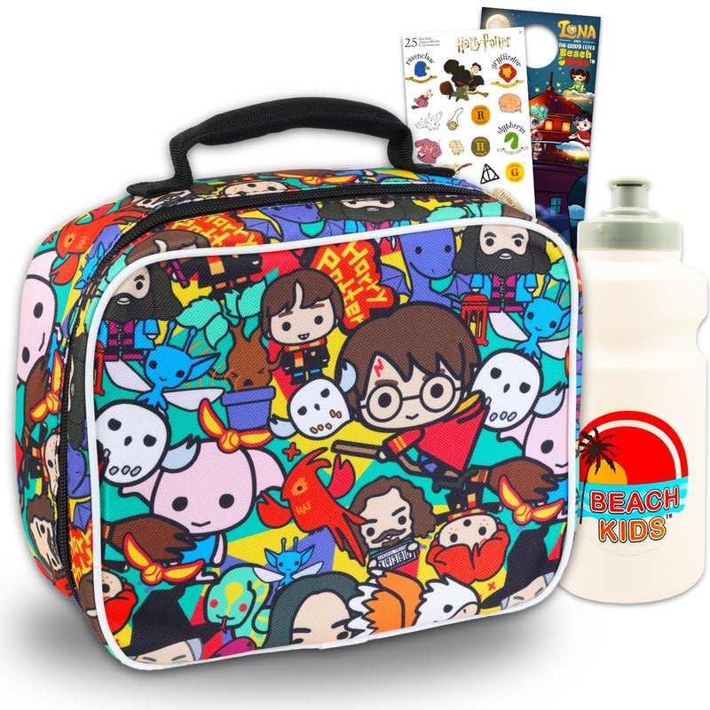 Harry Potter Lunch Box Bundle for Kids Insulated Bag Water Bottle Stickers For Boys and Girls