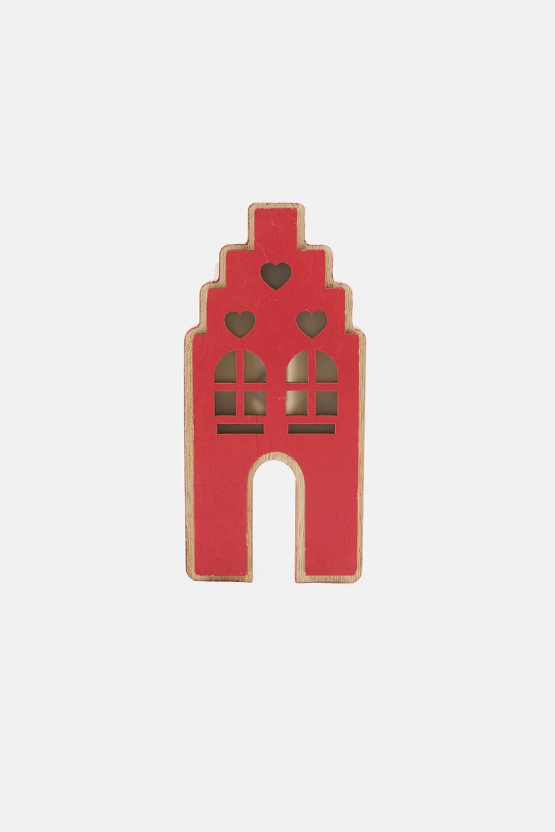 Muy Mucho Wooden Led House, Red