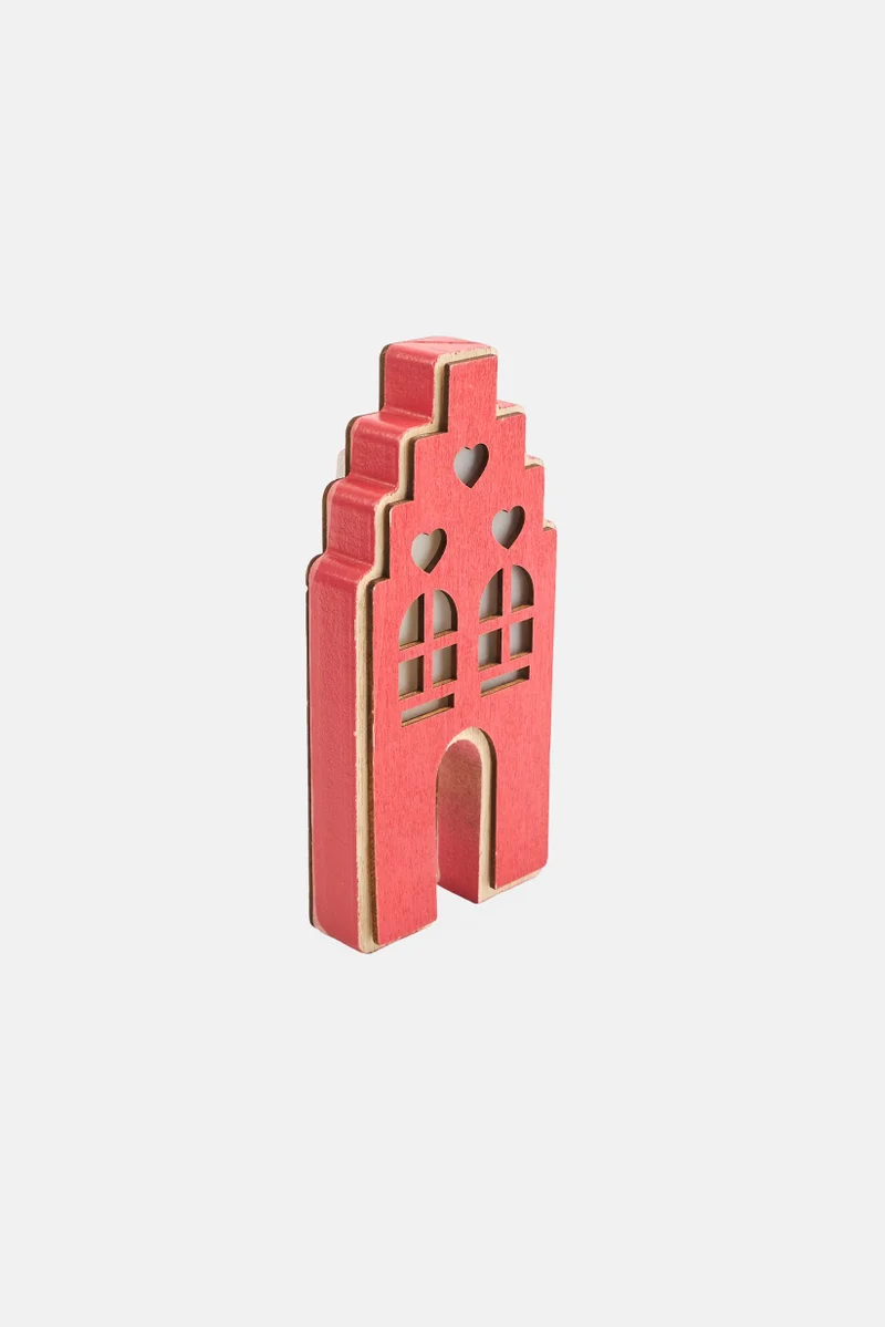Muy Mucho Wooden Led House, Red