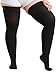 TOFLY Extra Wide 5XL 1520 mmHg Compression Stockings for Men and Women Over The Knee Compression Hose with Closed Toe DotTop Thigh High Length for Circulation Arthritis Edema Swelling Black - Image 1