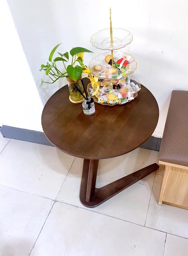 C&C Home Multipurpose Modern Design Portable Wood Coffee Table Round Large Side Table for Living Room Bedroom Home Office 50x51 cm - Image 4