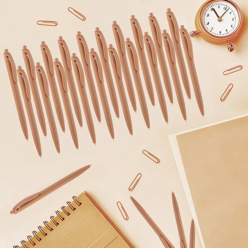 あおぞら(AOZORA) Aozora Pens Bulk 30 Pack Click Pens No Bleed Wholesale Retractable Ballpoint Pens Medium Point,Smooth Ink Pens for Journaling School Office Supplies 1.0MM (Brown Ink) - Image 4