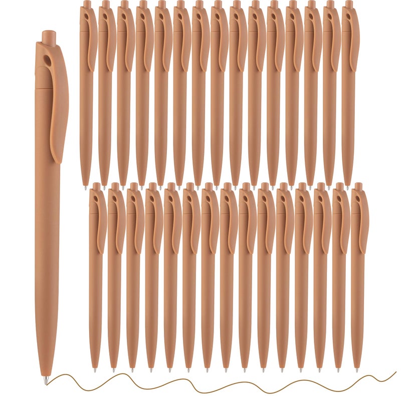 あおぞら(AOZORA) Aozora Pens Bulk 30 Pack Click Pens No Bleed Wholesale Retractable Ballpoint Pens Medium Point,Smooth Ink Pens for Journaling School Office Supplies 1.0MM (Brown Ink) - Image 1