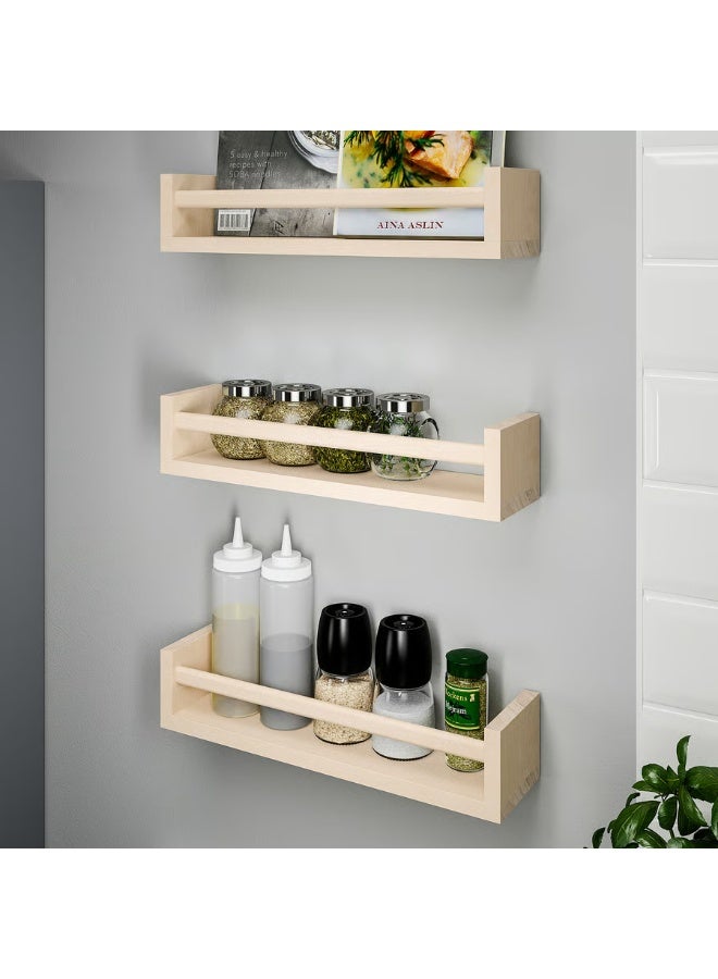 أيكيا منظم رفوف تخزين التوابل من خشب الحور الصلب للثلاجة والفرن، منظمات الثلاجة والتخزين، منظم رفوف التوابل لخزانة المطبخ أو المخزن، تصميم مقاوم للانزلاق للبرطمانات والزجاجات - Image 4