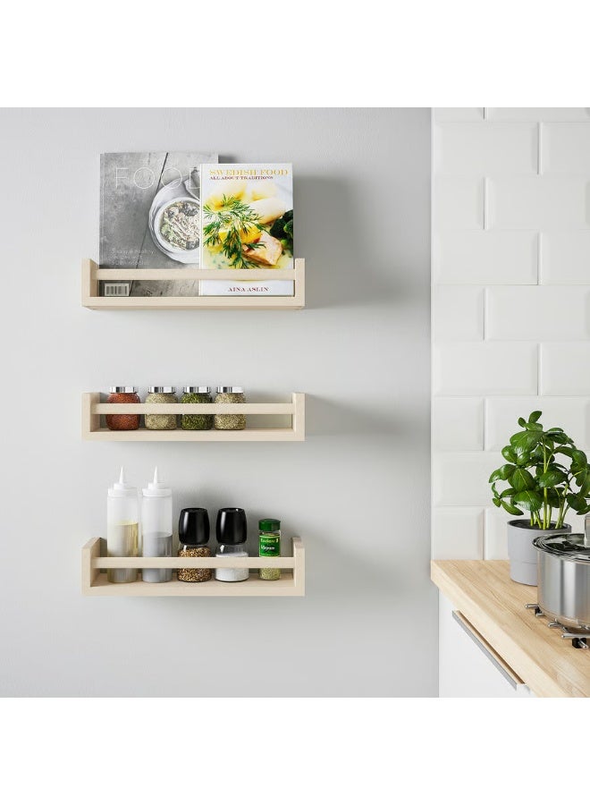 أيكيا منظم رفوف تخزين التوابل من خشب الحور الصلب للثلاجة والفرن، منظمات الثلاجة والتخزين، منظم رفوف التوابل لخزانة المطبخ أو المخزن، تصميم مقاوم للانزلاق للبرطمانات والزجاجات - Image 5