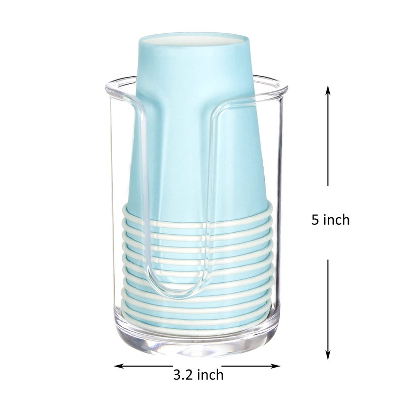 Youngever 2 Pack Plastic Disposable Paper Cup Dispenser, Plastic Dispenser Cup Holder (Clear) - Image 2