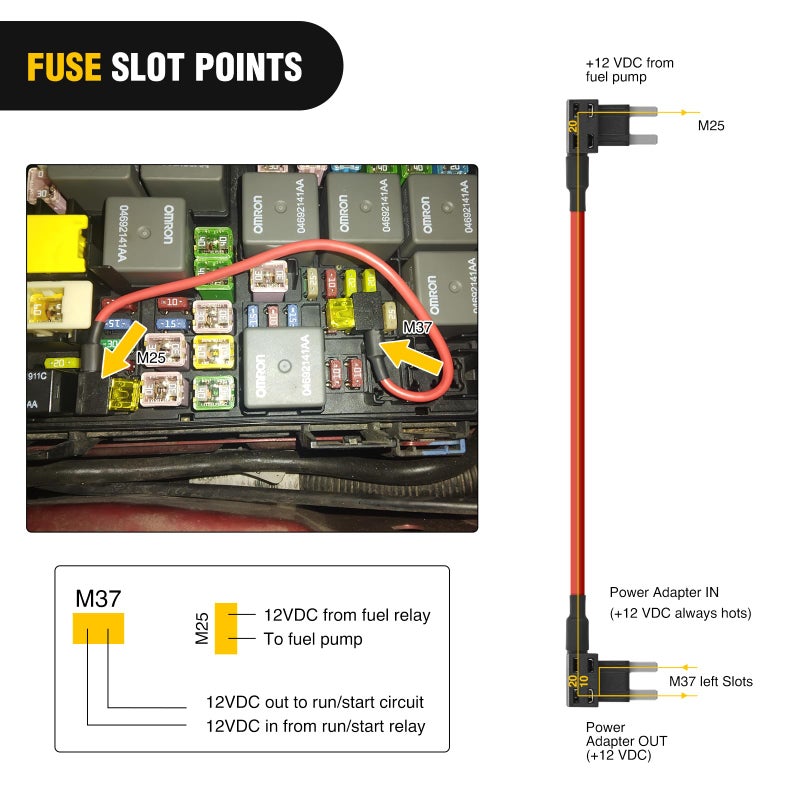 Nilight Fuse Adapter Fuses Holder TIPM Bypass 14AWG Wire 20 AMP Repair Fuel Pump Relay Cable Compatible with Dodge Ram 1500 2500 3500 Chrysler Jeep VW 2007-2016 Replace CBWPR091AA - Image 3