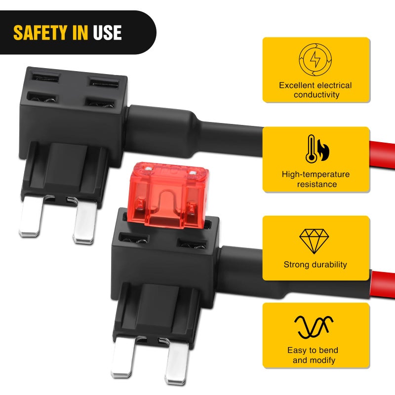 Nilight Fuse Adapter Fuses Holder TIPM Bypass 14AWG Wire 20 AMP Repair Fuel Pump Relay Cable Compatible with Dodge Ram 1500 2500 3500 Chrysler Jeep VW 2007-2016 Replace CBWPR091AA - Image 4