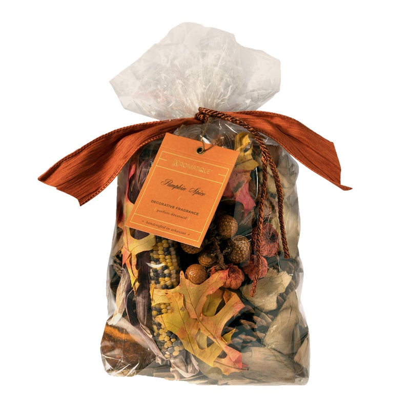 Aromatique Pumpkin Spice Potpourri Bag 11oz  Decorative Home Fragrance Perfect Fall Decoration Long Lasting Room Air Freshener Deodorizer Sachet Botanicals or Catchall Bowl Filler Decor Centerpiece