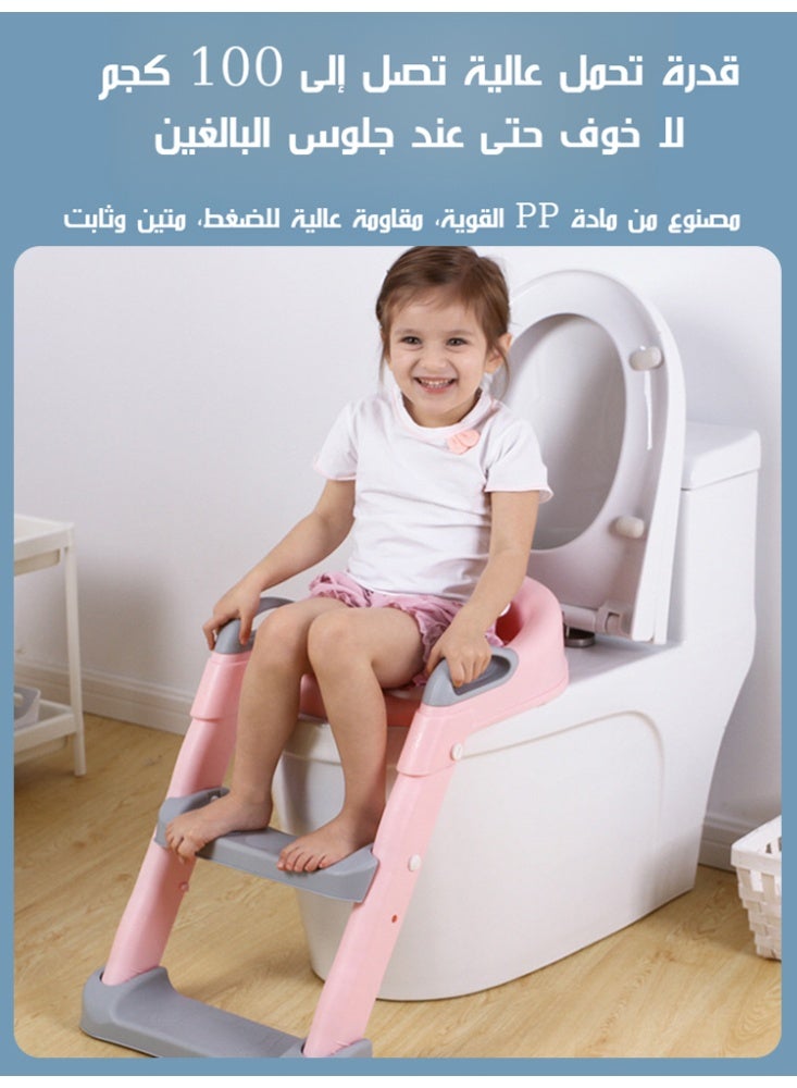 مقعد تدريب على المرحاض للأطفال الصغار مع وسادة مريحة ومقابض - Image 5