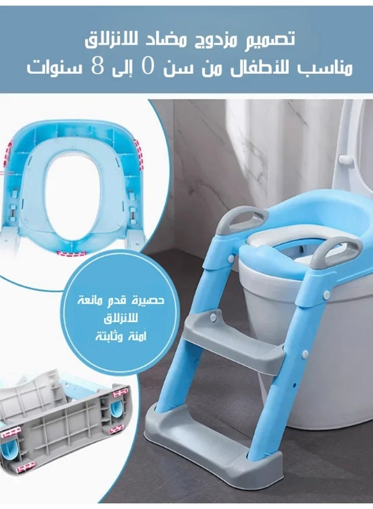 مقعد تدريب على المرحاض للأطفال الصغار مع وسادة مريحة ومقابض - Image 4