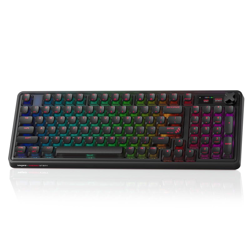 wegear Cherry x PIXIU 98 8KHz Esports Gaming Mechanical Keyboard, 8000Hz Polling, MX2A Red Switches, Tri-Mode Bluetooth/2.4G/USB-C Wired, Hot-Swap Gasket Custom Keyboard with Knob, PBT, RGB Backlit - Image 1