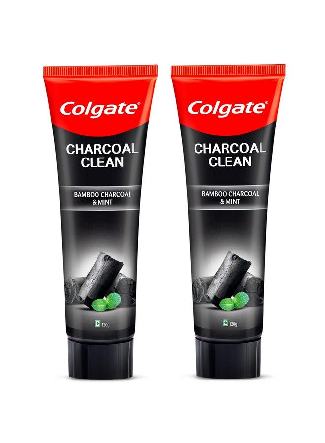 كولجيت مجموعة معجون أسنان جل أسود من الفحم النظيف مكونة من 240 جرام (120 جرام × 2) معجون أسنان عميق التنظيف مع فحم الخيزران والنعناع الشتوي لإزالة البلاك وتجربة الفم المنعشة - Image 1