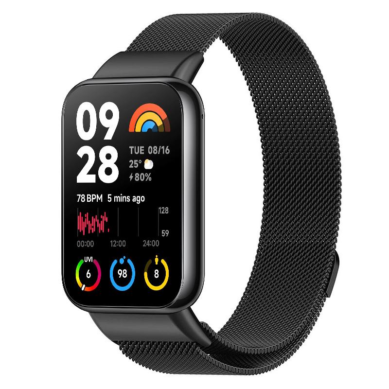 erorex For Xiaomi Smart Band 9 Pro / 8 Pro Milan Magnetic Stainless Steel Watch Band(Black) - Image 1