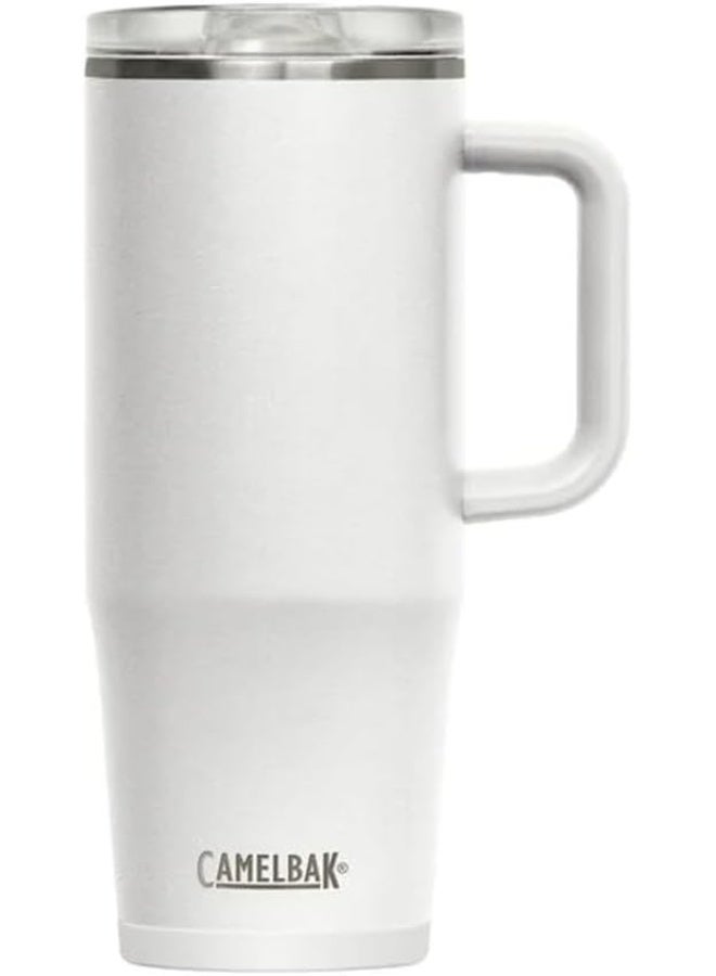CAMELBAK كوب كاملباك ثرايف المقاوم للتسرب سعة 32 أونصة، فولاذ مقاوم للصدأ معزول - للسفر، القهوة، الشاي، والمشروبات الساخنة - متوافق مع حوامل الأكواب، أبيض - Image 1