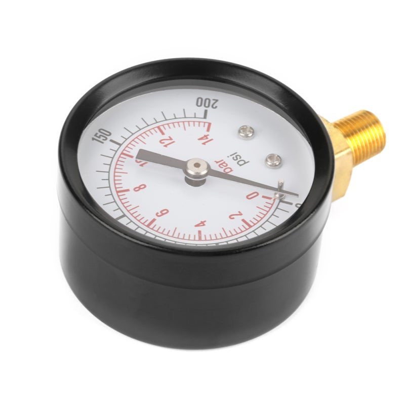 Pressure Gauge: 0-200Psi/0-14Bar Dual Scale, Corrosion Resistant Metal Case, Easy To Install - Stable Performance, Manometer for Air Water Oil Pressure Measuring - Image 2