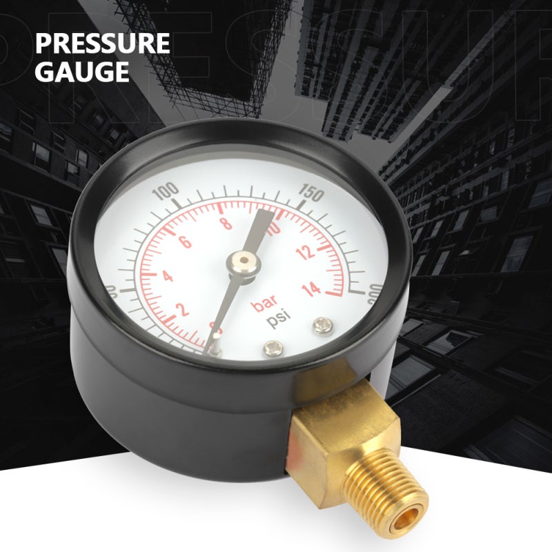 Pressure Gauge: 0-200Psi/0-14Bar Dual Scale, Corrosion Resistant Metal Case, Easy To Install - Stable Performance, Manometer for Air Water Oil Pressure Measuring - Image 5