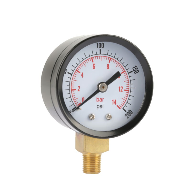 Pressure Gauge: 0-200Psi/0-14Bar Dual Scale, Corrosion Resistant Metal Case, Easy To Install - Stable Performance, Manometer for Air Water Oil Pressure Measuring - Image 1
