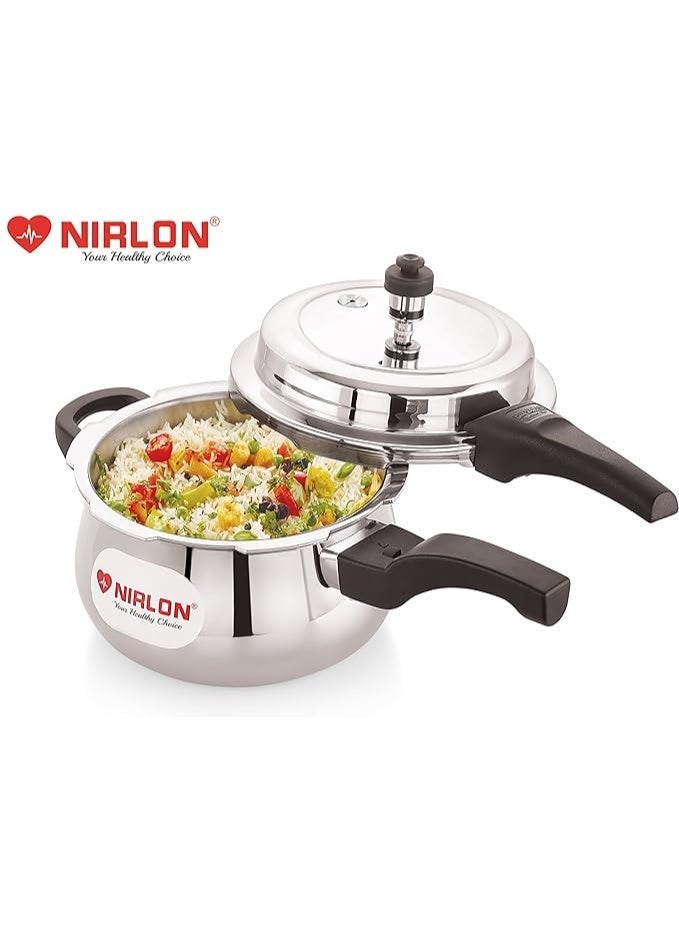 NIRLON Induction and Gas Stove Compatible Outer Lid Belly Triply Stainless Steel Pressure Cooker, 3 Liters - Image 3