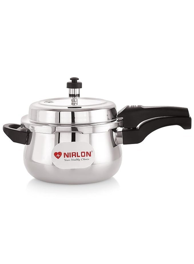NIRLON Induction and Gas Stove Compatible Outer Lid Belly Triply Stainless Steel Pressure Cooker, 3 Liters - Image 1