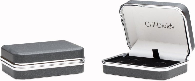 Cuff-Daddy Ribbed Tuxedo Cufflinks & Studs Formal Set Unique Designed French Cuff Links Mens Wedding Business for- 5/8" Cufflinks and 3/8" Studs - Image 3