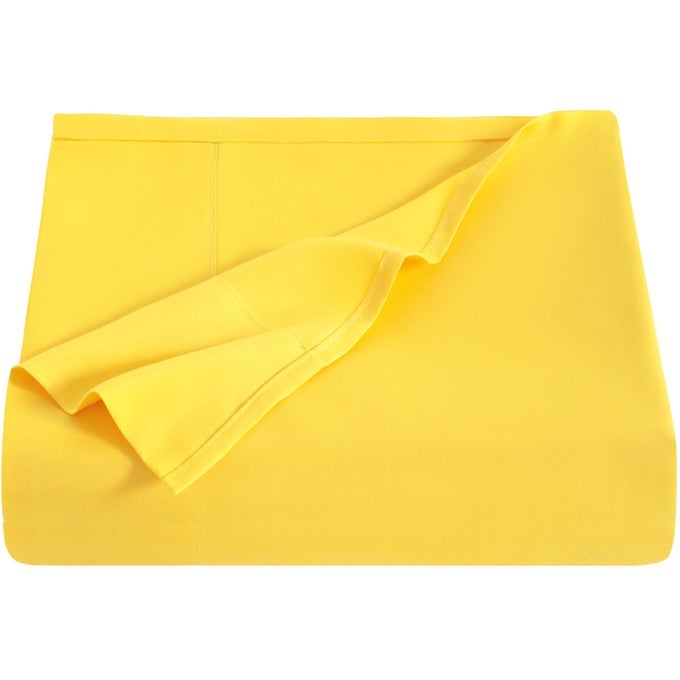 QUEEN FLAT SHEET ONLY BRUSHED MICROFIBER FLAT SHEET SOFT WRINKLEFREE FADERESISTANT STAINRESISTANT TOP SHEET HOTEL QUALITY FLAT BED SHEET YELLOW