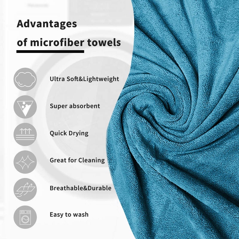 Sassoon Venir Microfiber 1 Piece Men Bath Towel 450 GSM (70x145cm, Peacock Color) Ultra Soft Material, Towel for Daily use - Image 4