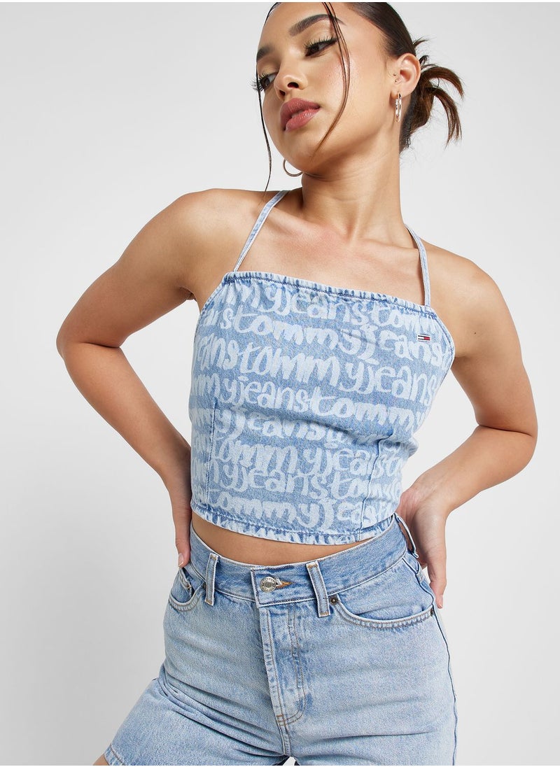 TOMMY JEANS - Tie Detail Printed Top - Image 1