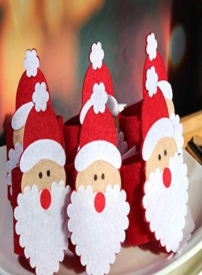 QTKJ Set of 12pcs Cute Santa Napkin Ring, Napkin Buckle for Christmas,Wedding, Holidays, Parties, Dinners Decor(Red) - Image 2