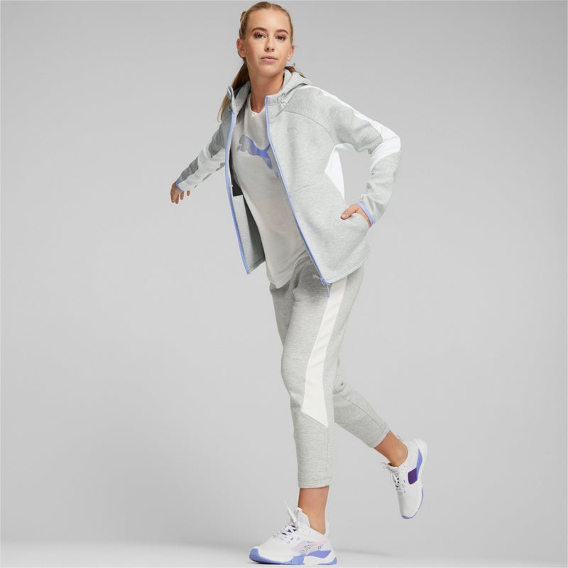PUMA EVOSTRIPE Womens Grey Full-Zip Hoodie - Image 3