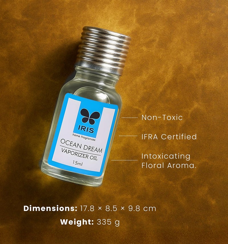 IRIS Ocean Dream Vaporizer Oil 15ml | Aroma Oil for Diffuser & Oil Burner | Toxin-Free Home Fragrance | Aromatherapy Mood Enhancer - Image 2