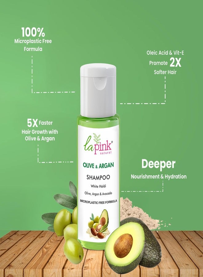 La Pink Olive & Argan Shampoo with Avocado | For Smooth, Shine Frizz-Free Hair | 100% Microplastic Free Formula | All Hair Types | 30ml - Image 2