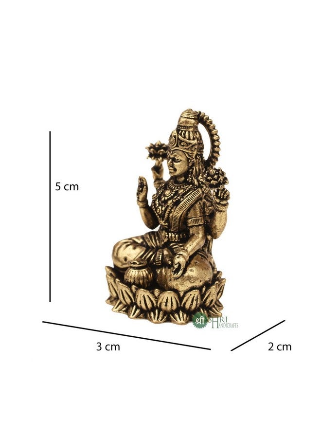 INDICAST Brass 2" Goddess Maa Laxmi Idol Murti Statue for Home and Office (5x3x2 cms, 40gm) - Image 4
