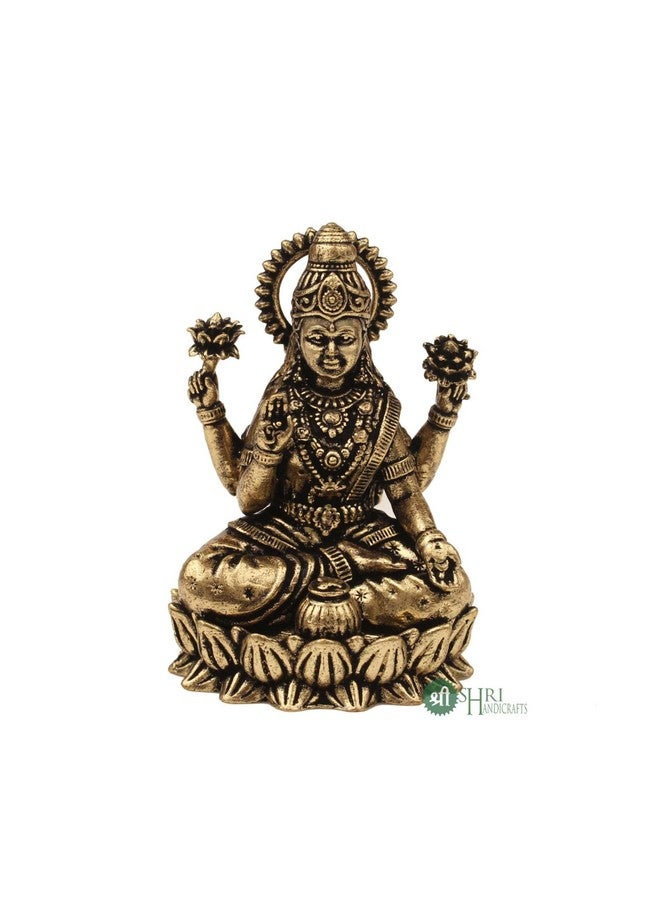 INDICAST Brass 2" Goddess Maa Laxmi Idol Murti Statue for Home and Office (5x3x2 cms, 40gm) - Image 3