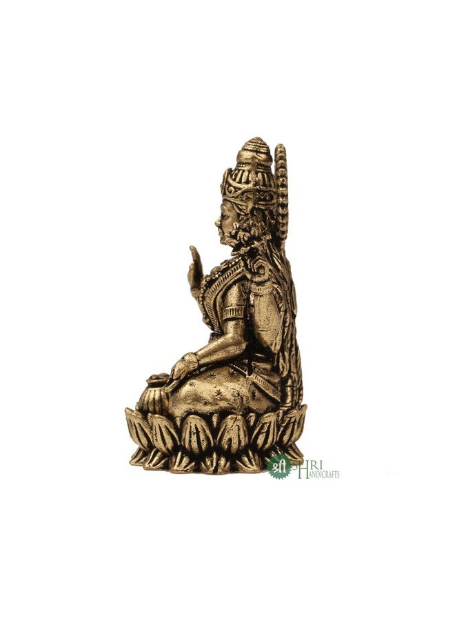 INDICAST Brass 2" Goddess Maa Laxmi Idol Murti Statue for Home and Office (5x3x2 cms, 40gm) - Image 5