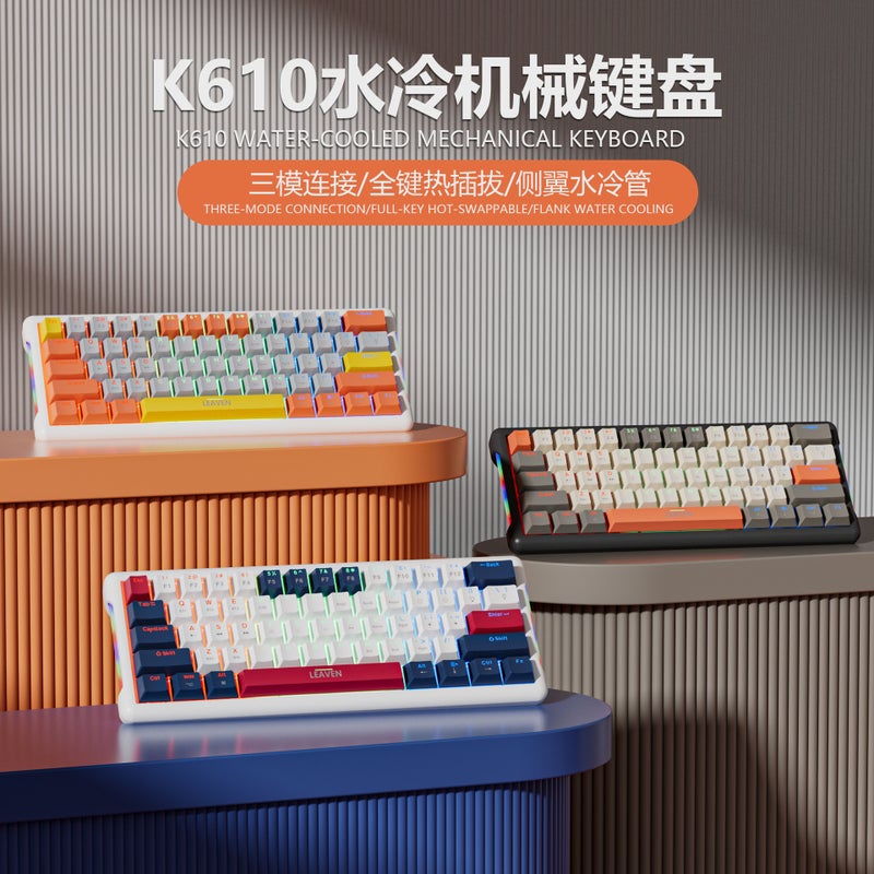 كراك K610 لوحة مفاتيح ثلاثية الوضع مخصصة - قابس روسي لألعاب الكمبيوتر بلووتوث لاسلكية ميكانيكية - Image 2