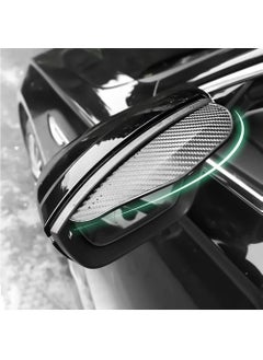 Generic Car Rear View Side Mirror Rain Shield, 2pcs Auto Truck Rear View Mirror Rain Eyebrow Sun Visor Universal Carbon Fiber Waterproof Rain Cover with 3M Fixing Sticker (Black)  - Image 3