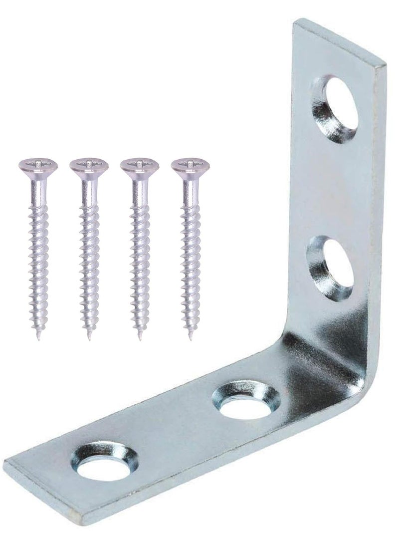 ALIJA ALIJA Bright Zinc Plated on Iron Corner Brace 1 x 1 inch Pack of 12  - Image 1