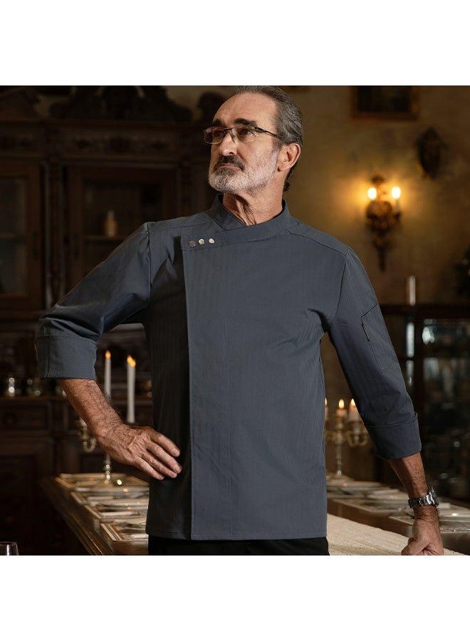 NIBEMINENT Professional Chef's Shirt Hotel Cook Uniforms Breathable Cooking Jacket Kitchen Catering Cake Room Hot Pot Kitchen Work Clothing  - Image 1