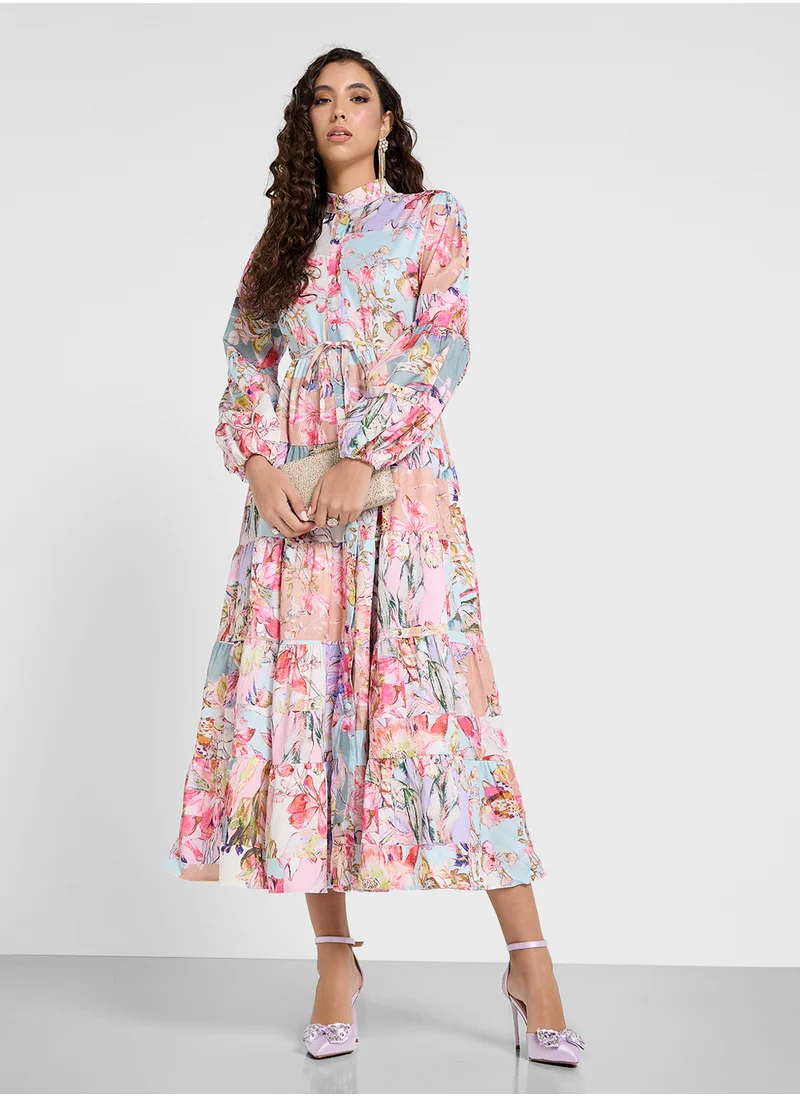 خزانة Floral Print Dress